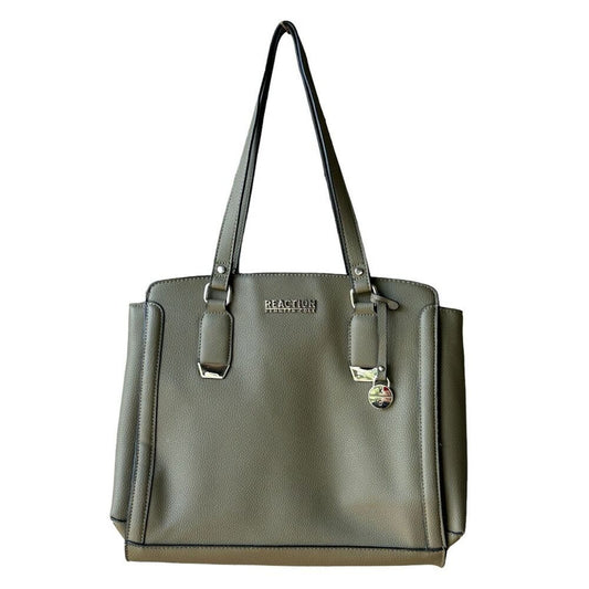 Kenneth Cole-Reaction Purse Franny Satchel Olive Green Natural Leather