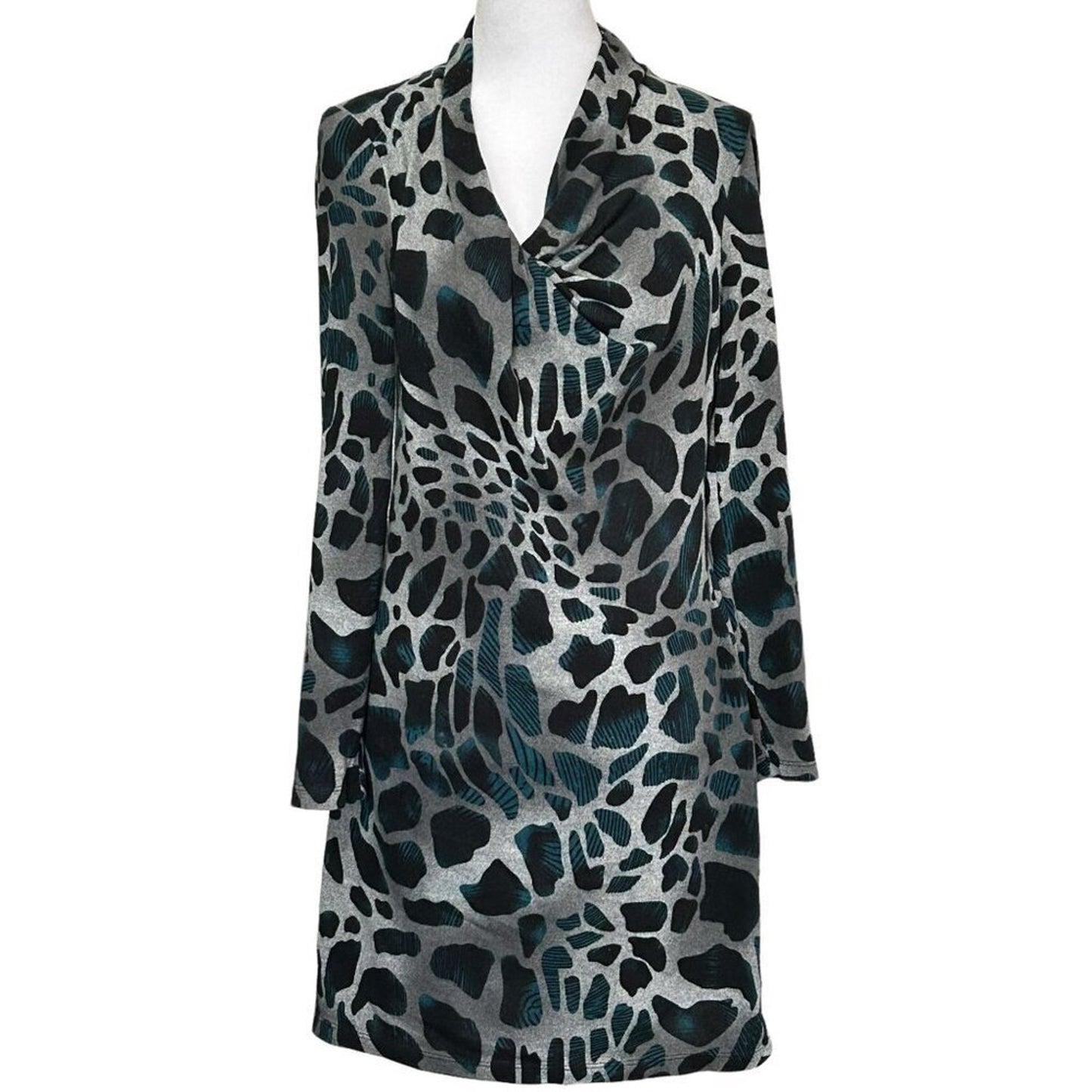 118 by Walter Baker Women's Dress Size Medium, Black Grey Animal Print #H