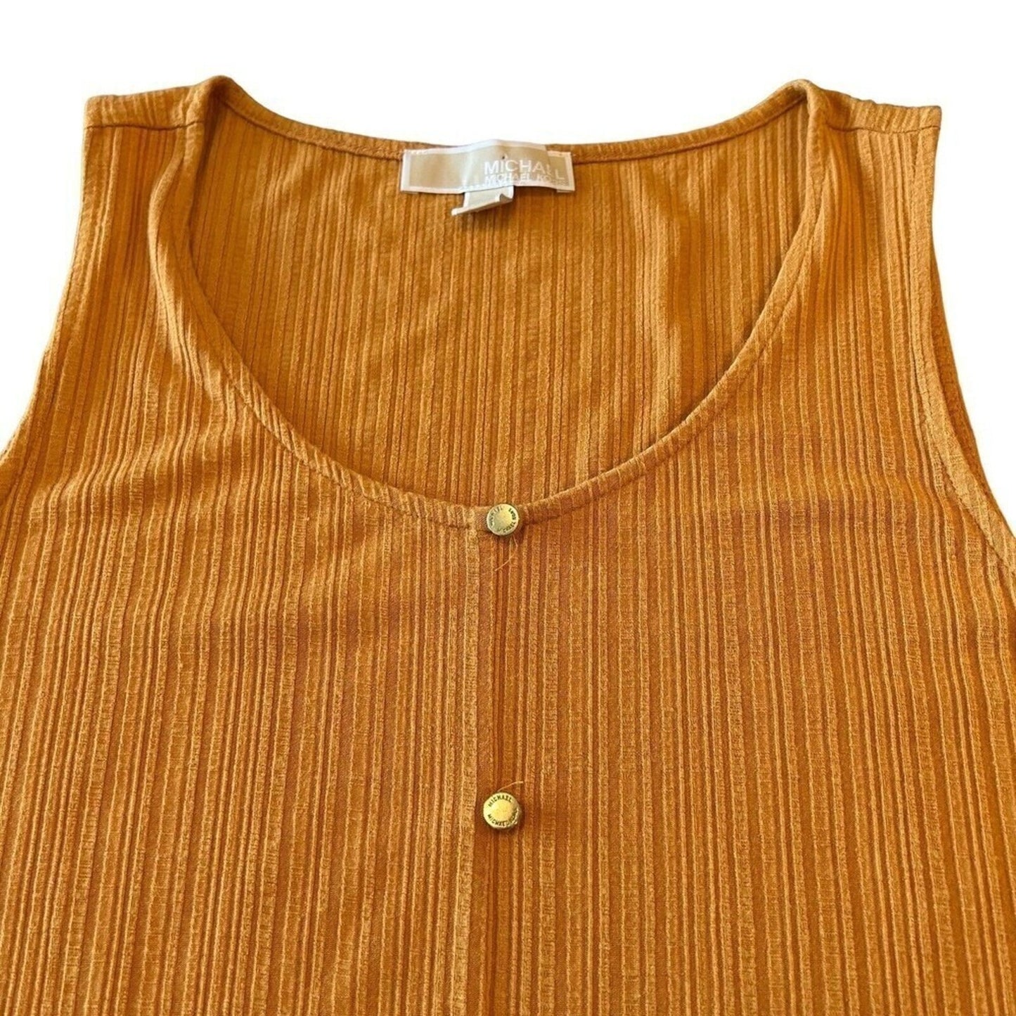 Michael Kors Women's Blouse Tank Top Size Medium Stretchy Pumpkin Orange #H1289