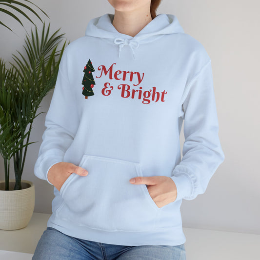 Merry & Bright Christmas Hooded Sweatshirt - Unisex Heavy Blend™