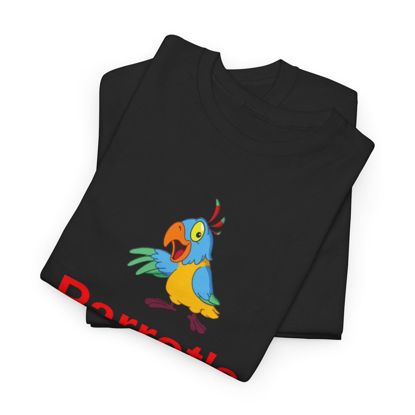 Eco-Friendly Unisex Heavy Cotton Tee with Colorful Parrot Design - Perfect for Creative Souls