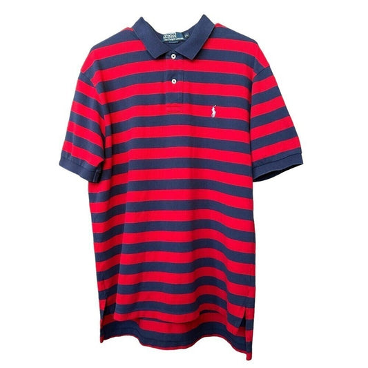 Polo By Ralph Lauren Shirt Mens Size XL 100% Cotton Blue Red Striped #H1311