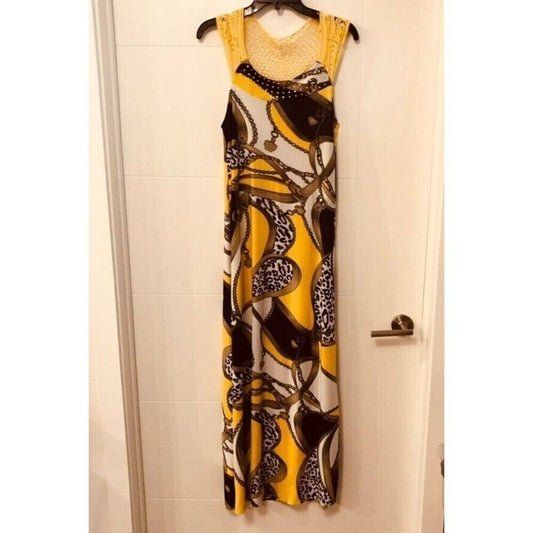 Paris Paris Mixi Dress Paisley | Color: Yellow Black | Size: XL I Casual Comfort