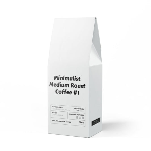 Minimalist Medium Roast Blend Coffee  #1 - Brew, Pour, Enjoy, Morning Kick Starter