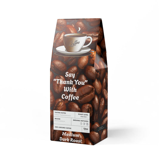 Coffee, Proprietor's Saw Thank You With Coffee, Medium-Dark Roast, Ground or Whole Bean