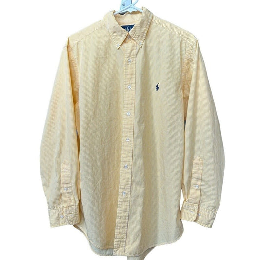 Polo Ralph Lauren Shirt Mens Sz. L Long Slv. Button Up Curham Custom Fit #H1274