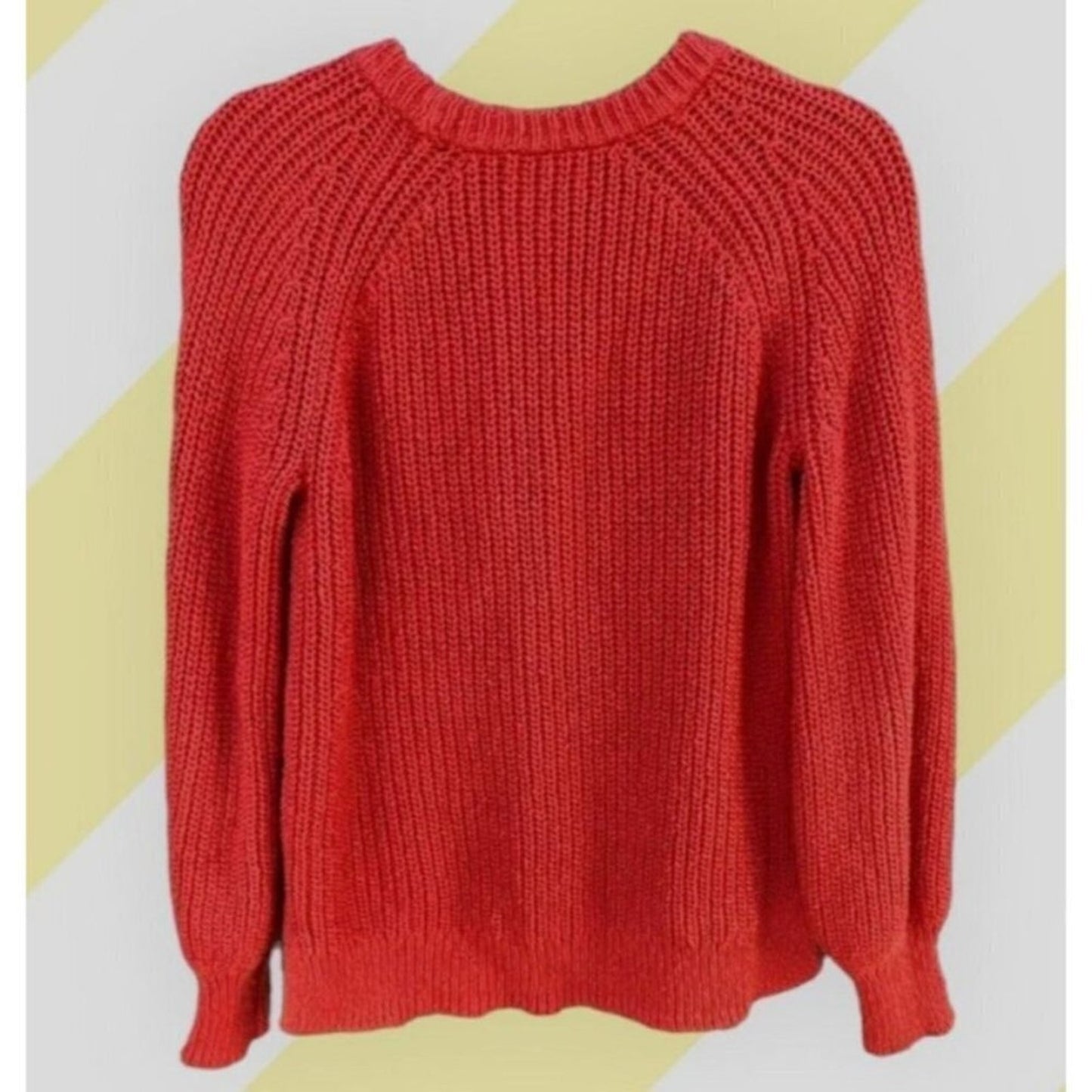 Maxwell Womens Red Waffle Knit Sweater Size Small Cotton Heavyweight #C1208