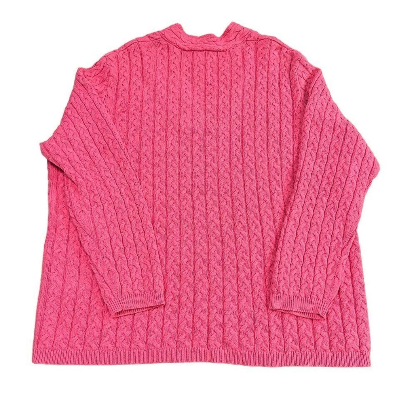 Jillian Nicole Cable Knit  Women's Sweater Sz. 3X Long Sleeve Pink V-neck #M1384