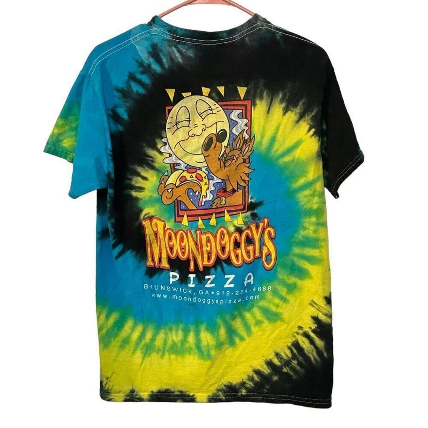 Moondoggy's Pizza Graphic T-Shirt  Size M Character Colorful #P1556