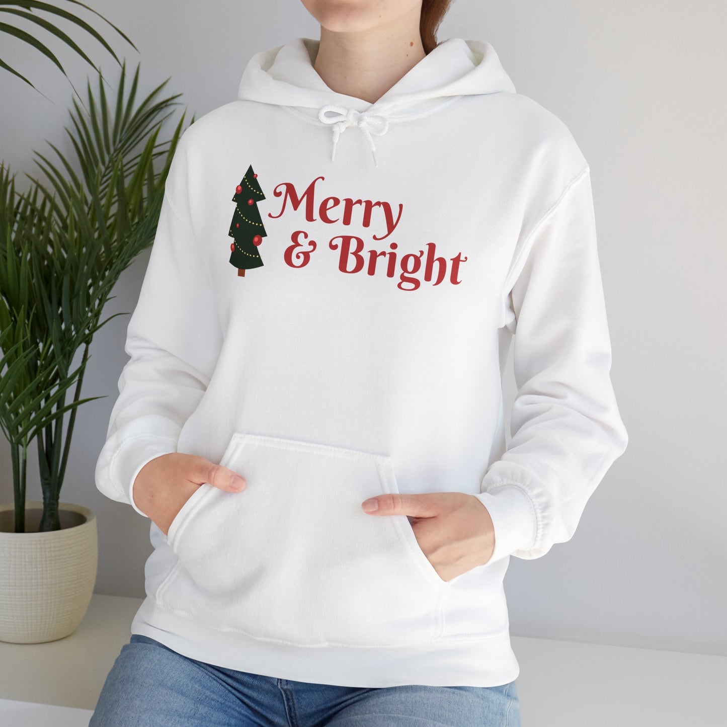 Merry & Bright Christmas Hooded Sweatshirt - Unisex Heavy Blend™