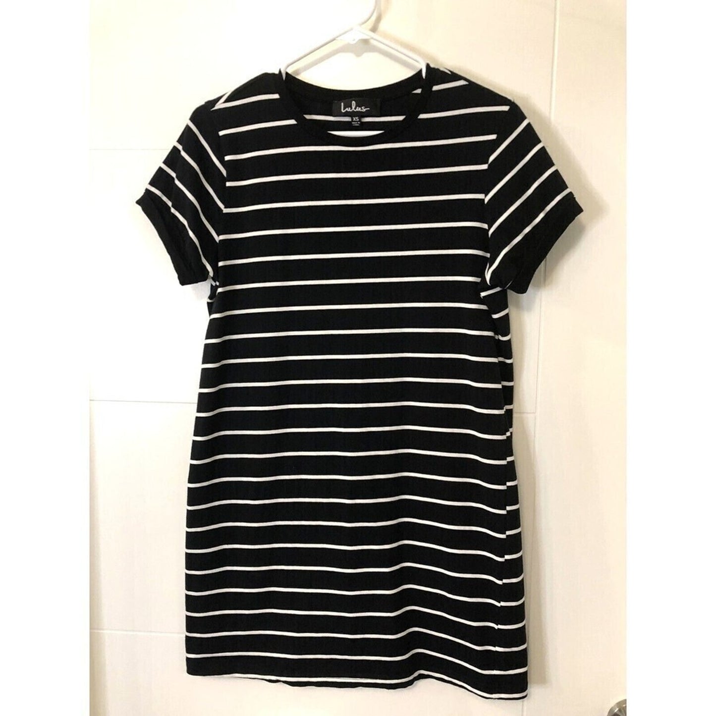 Lulu’s Dress XS Black / White Striped Shirt Dress - Cute Comfy!!!