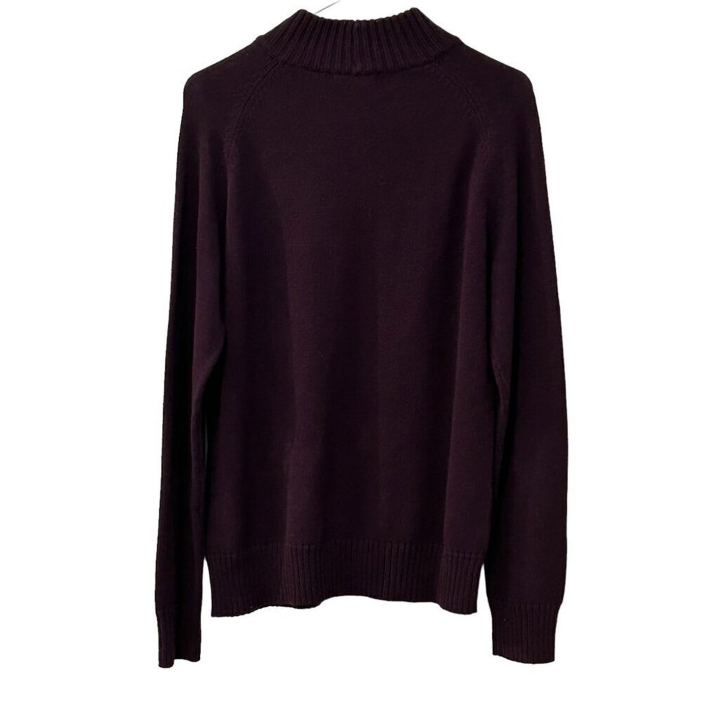 Jeanne Pierre Women's Sweater Size L Pull Over Turtleneck Maroon #N1407