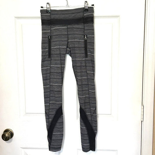 LULULEMON Leggings Yoga Pants Size 4 Stretchy 2 Front Zipper Pockets #B1547