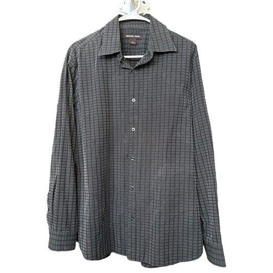 Michael Kors Men's Shirt Long Sleeve Button Up Dark Gray Size L #J1306