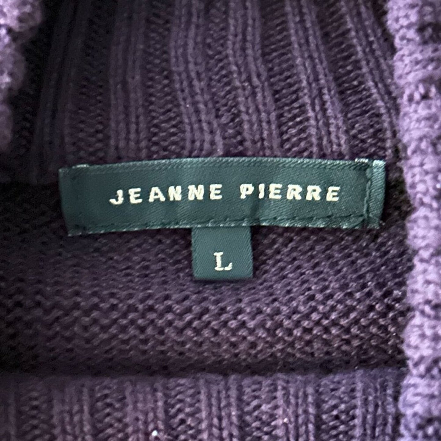 Jeanne Pierre Women's Sweater Size L Pull Over Turtleneck Maroon #N1407