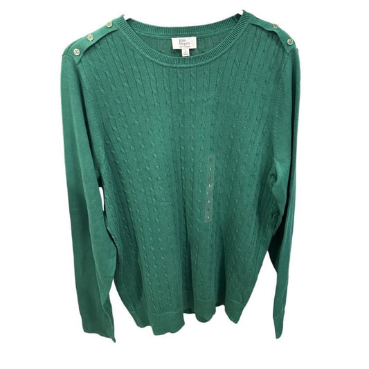 Kim Rogers Women's Light Sweater Pullover, SZ. ( L ) Cotton  Forest Green #L1346