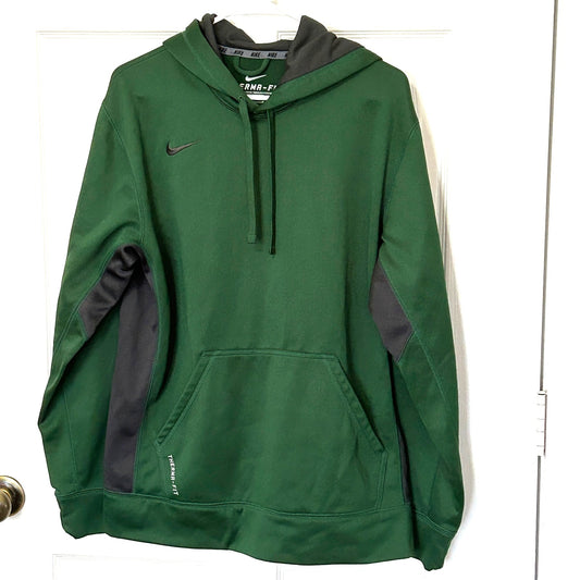 Nike Therma-FIT Pullover Hoodie Fleece Lining Green Size M #F-1612