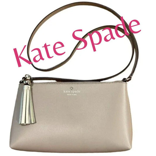 Kate Spade New York Crossbody Bag Ivy Street Amy Smooth Gray Leather