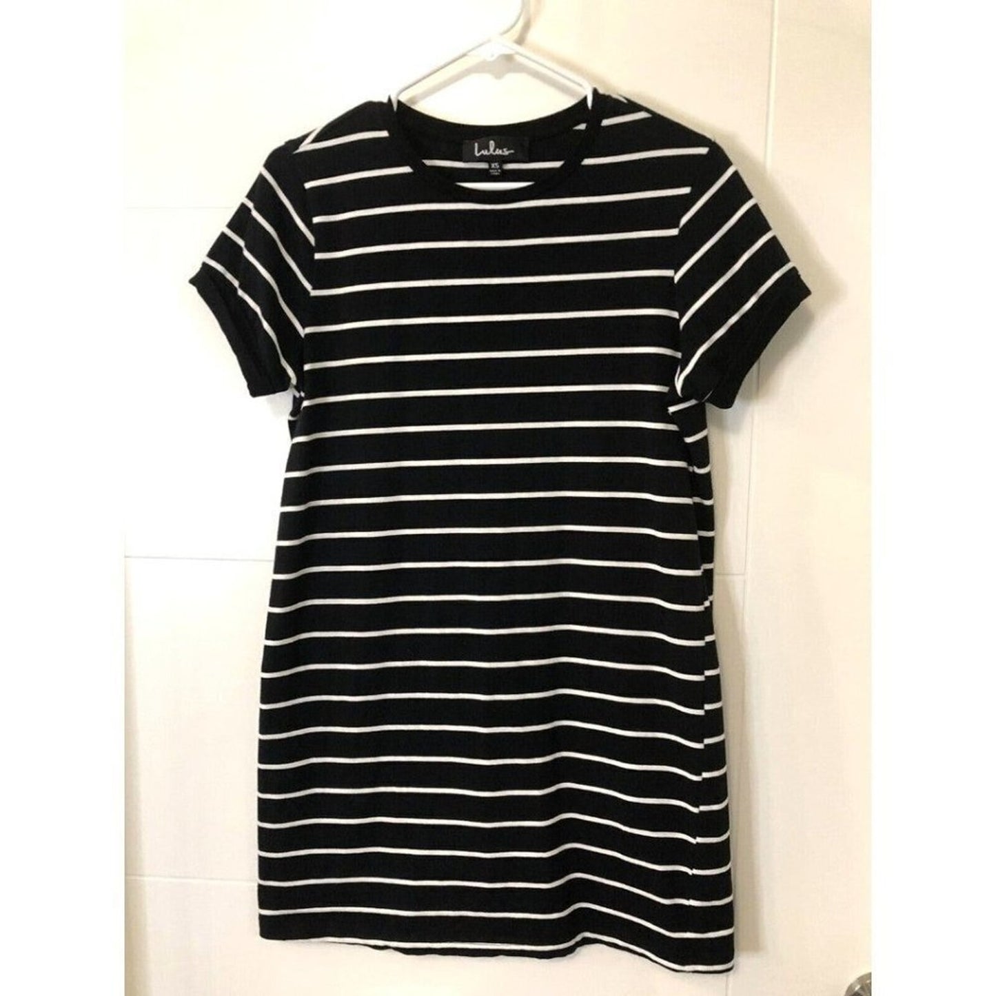 Lulus Dress XS Black / White Striped Shirt Dress - Cute Comfy!!!