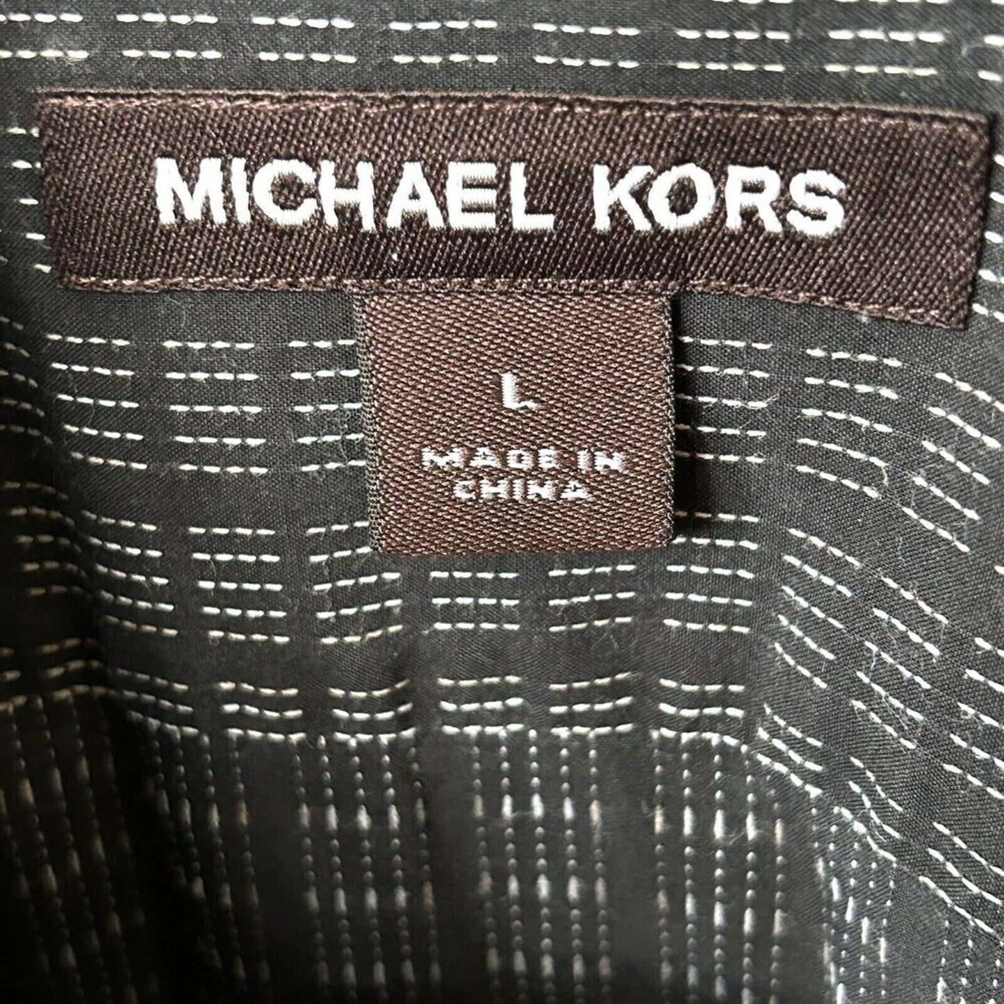 Michael Kors Men's Shirt Long Sleeve Button Up Dark Gray Size L #J1306