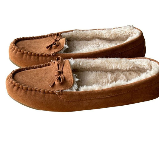 Old Navy Slippers Women's Size 10, Suede, Tan, Sherpa Lining #S5