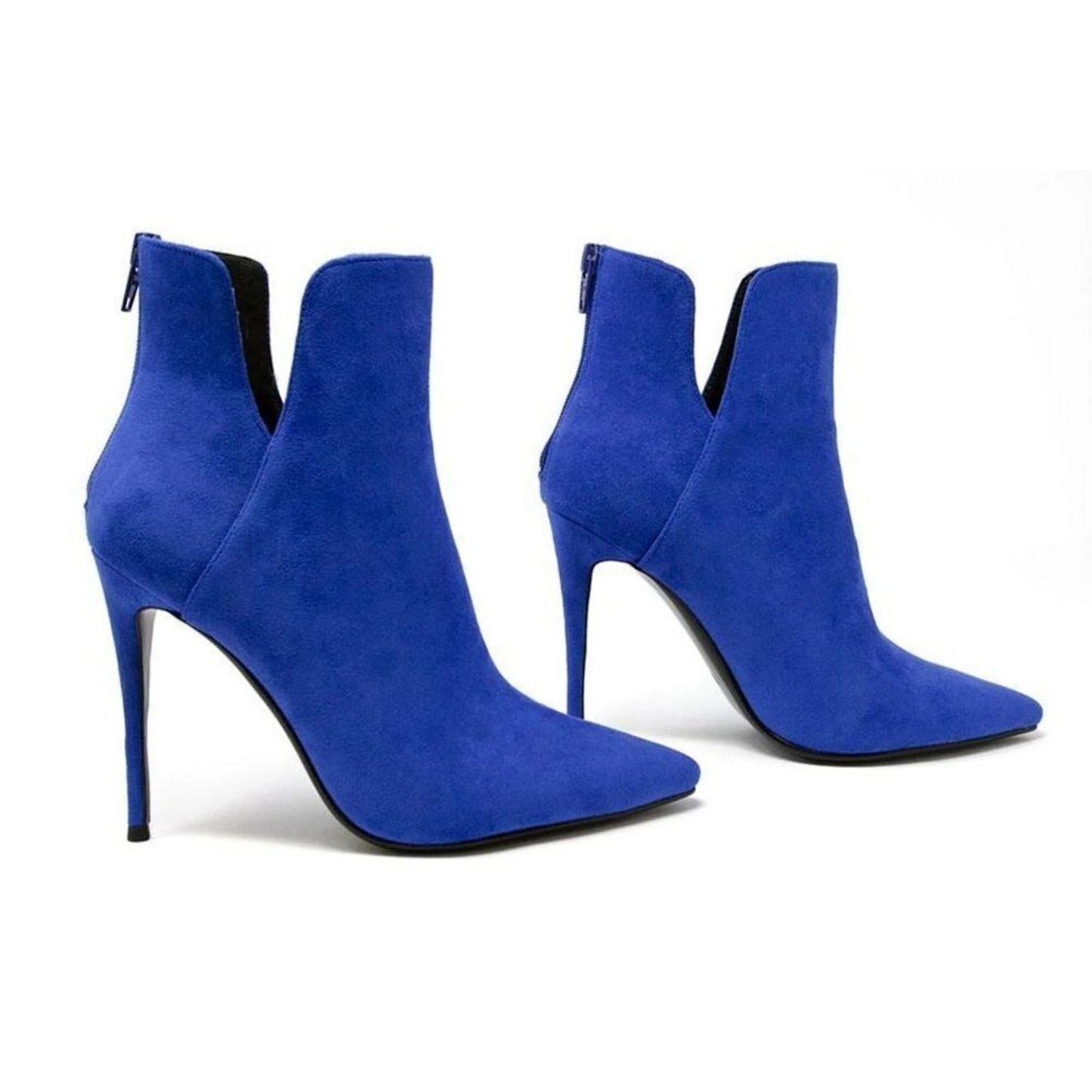 Mercy Made Vegan Women's Elsie Stiletto Ankle Boots Size 7.5, Blue, NEW in Box