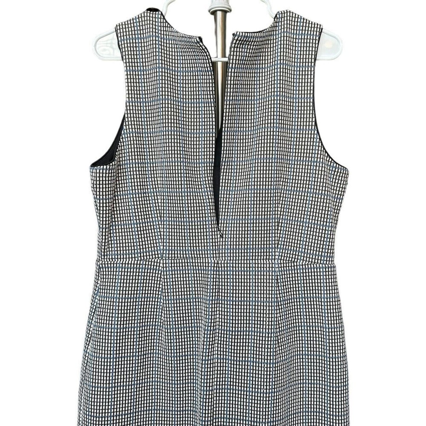 Ann Taylor Womens Sheath Plaid Dress Lined Sleeveless Zipper Back Size 12 #HBC