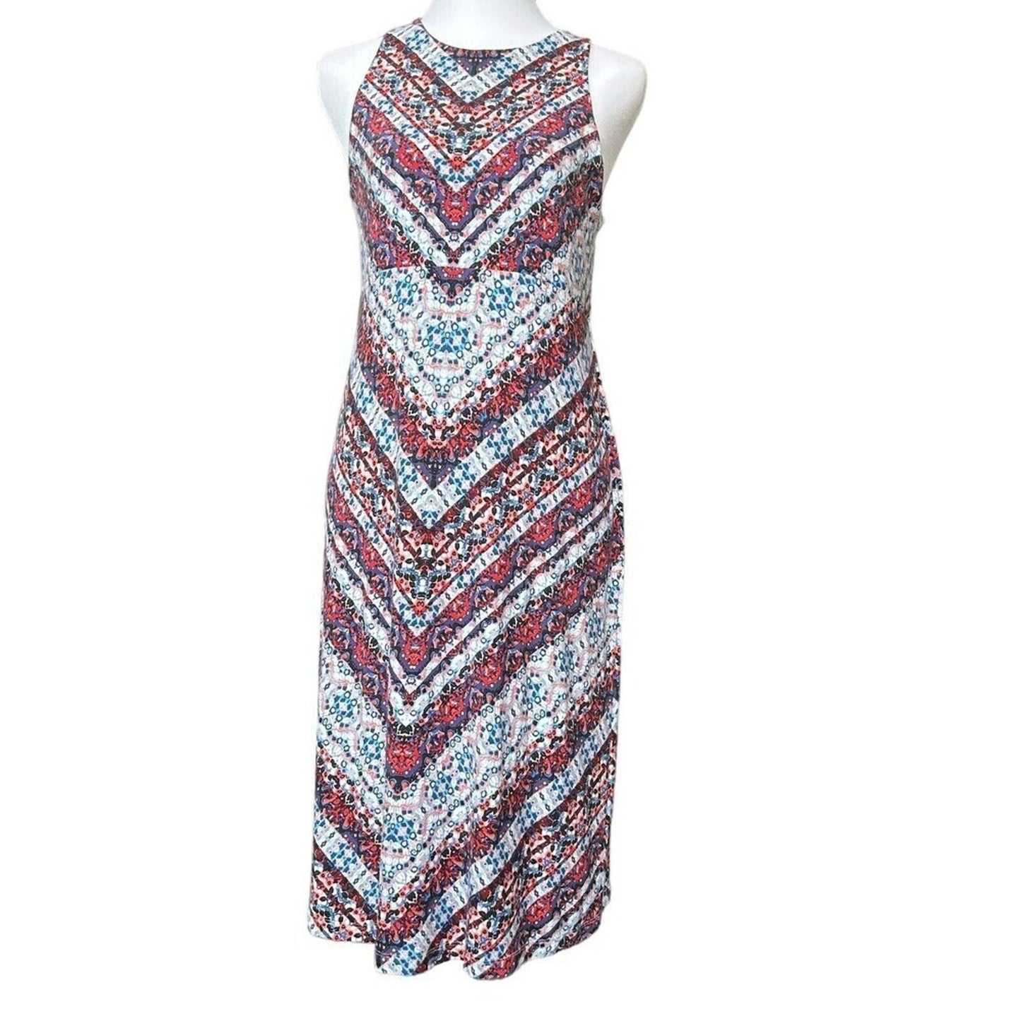 Athleta Dress, Sleeveless Geometric Pattern A-Line Stretchy Size M (8-10) #H1280