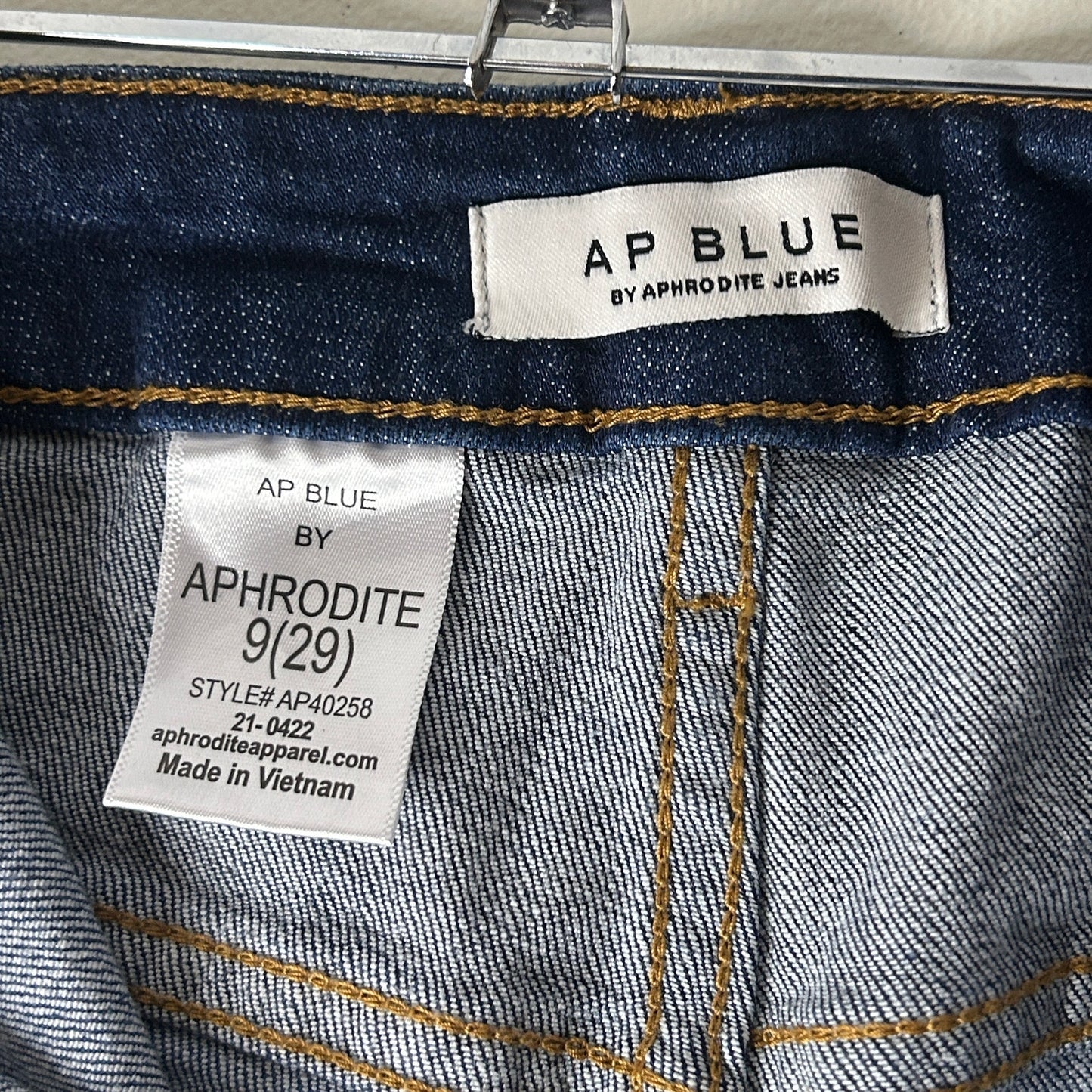 AP Blue Aphrodite 70's Flare Jeans Womens 9(29) Sz. Hippie Retro, Blue Patchwork