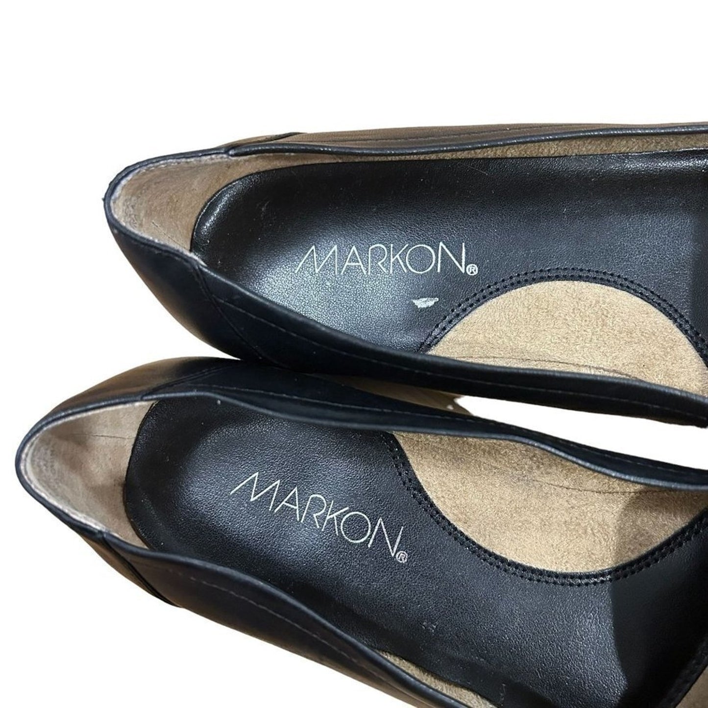 Markon Women's Flats Black Leather Bow Size 9W Style Applaud #SR