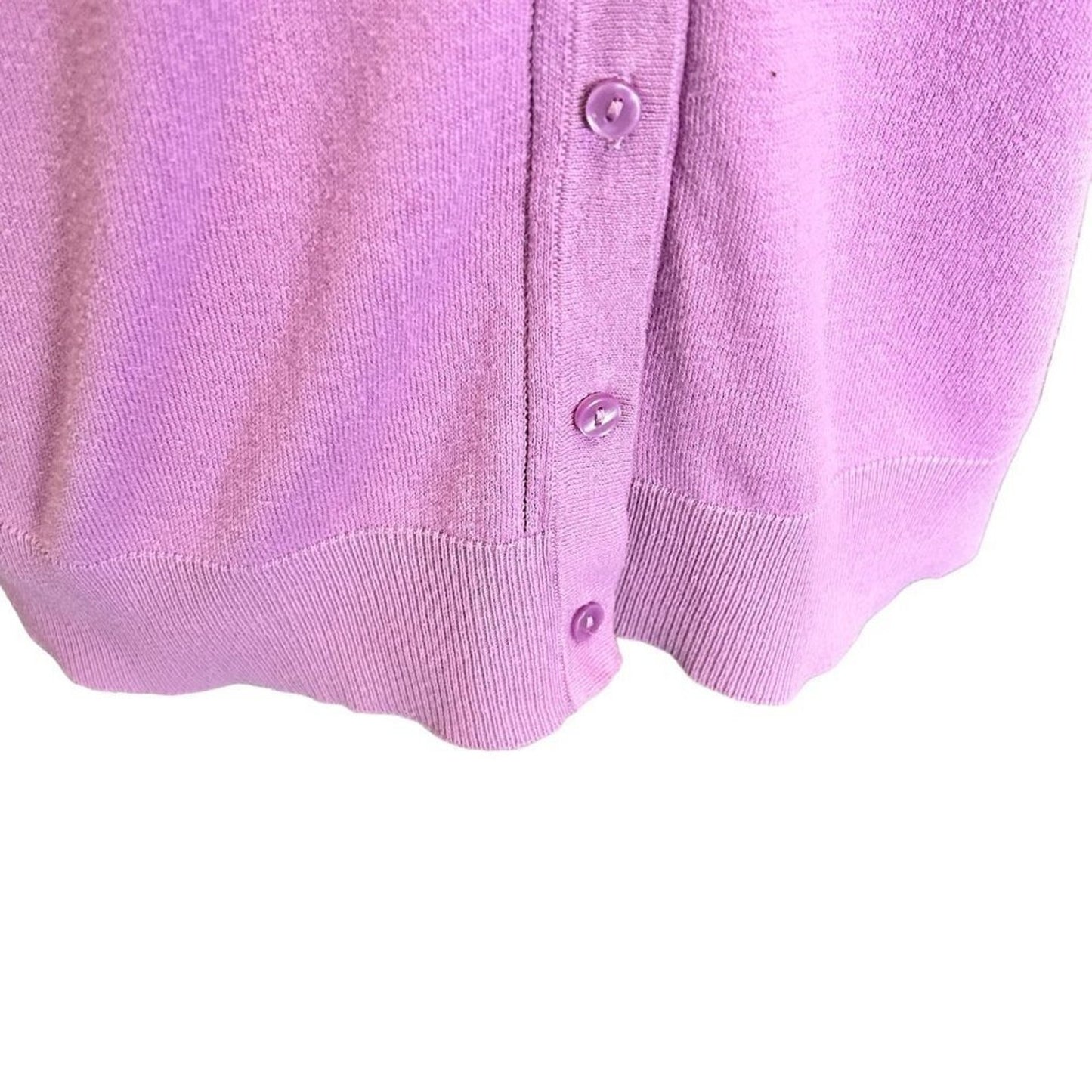 Loft Women's Sweater Top, Size L, Purple, Button up, Sht Sleeve #B1466