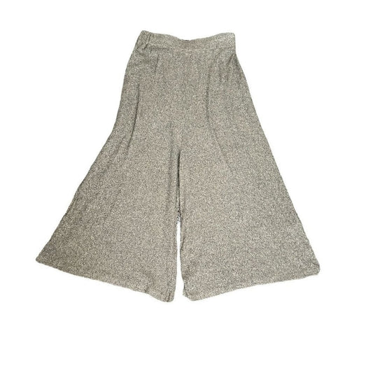 Love Kuza Culottes Women's Pants Size L (See Photos) Grey Nylon Knit #M1505