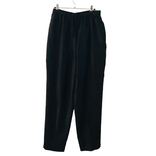 Muriel Women's 100% Silk Wide Pants - Lined - Size Medium Black