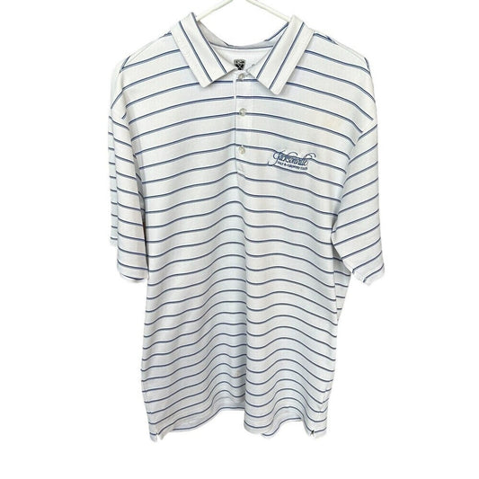 Nike Golf Fit Dry Jacksonville Golf Club Shirt Size L, Wh/Bl Striped #B1123