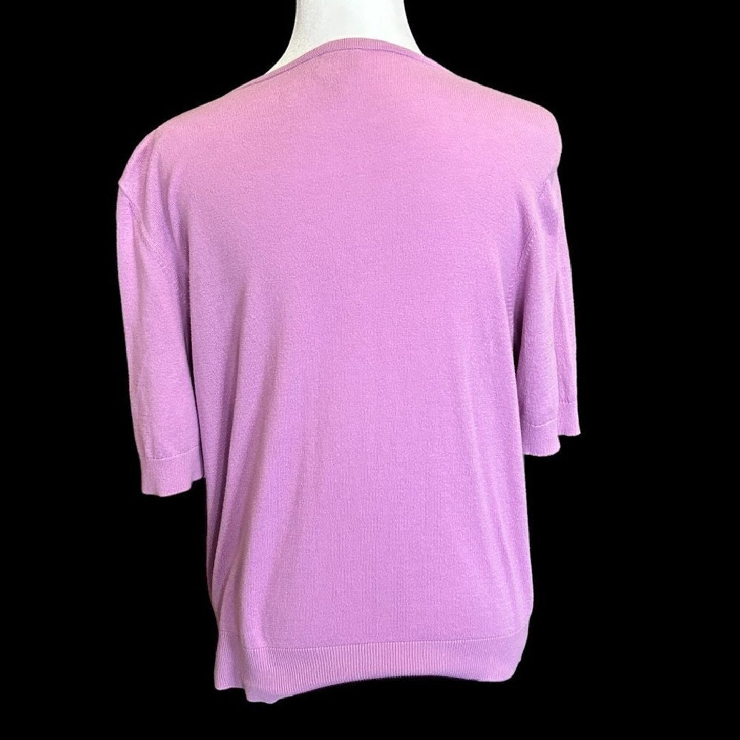 Loft Women's Sweater Top, Size L, Purple, Button up, Sht Sleeve #B1466