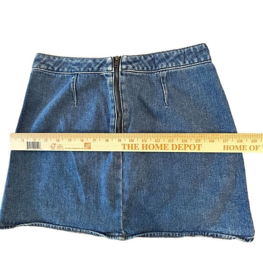 Pacsun Womens Blue Denim Medium Wash Casual Back Zip Mini Skirt Size 27 #A1161