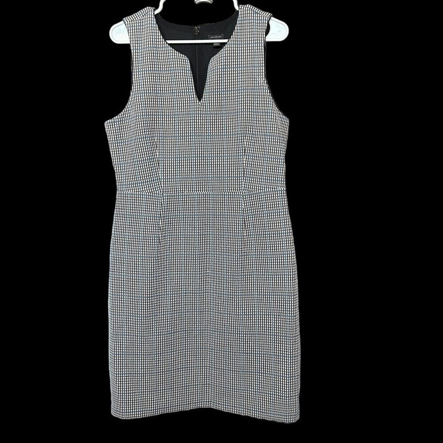 Ann Taylor Womens Sheath Plaid Dress Lined Sleeveless Zipper Back Size 12 #HBC